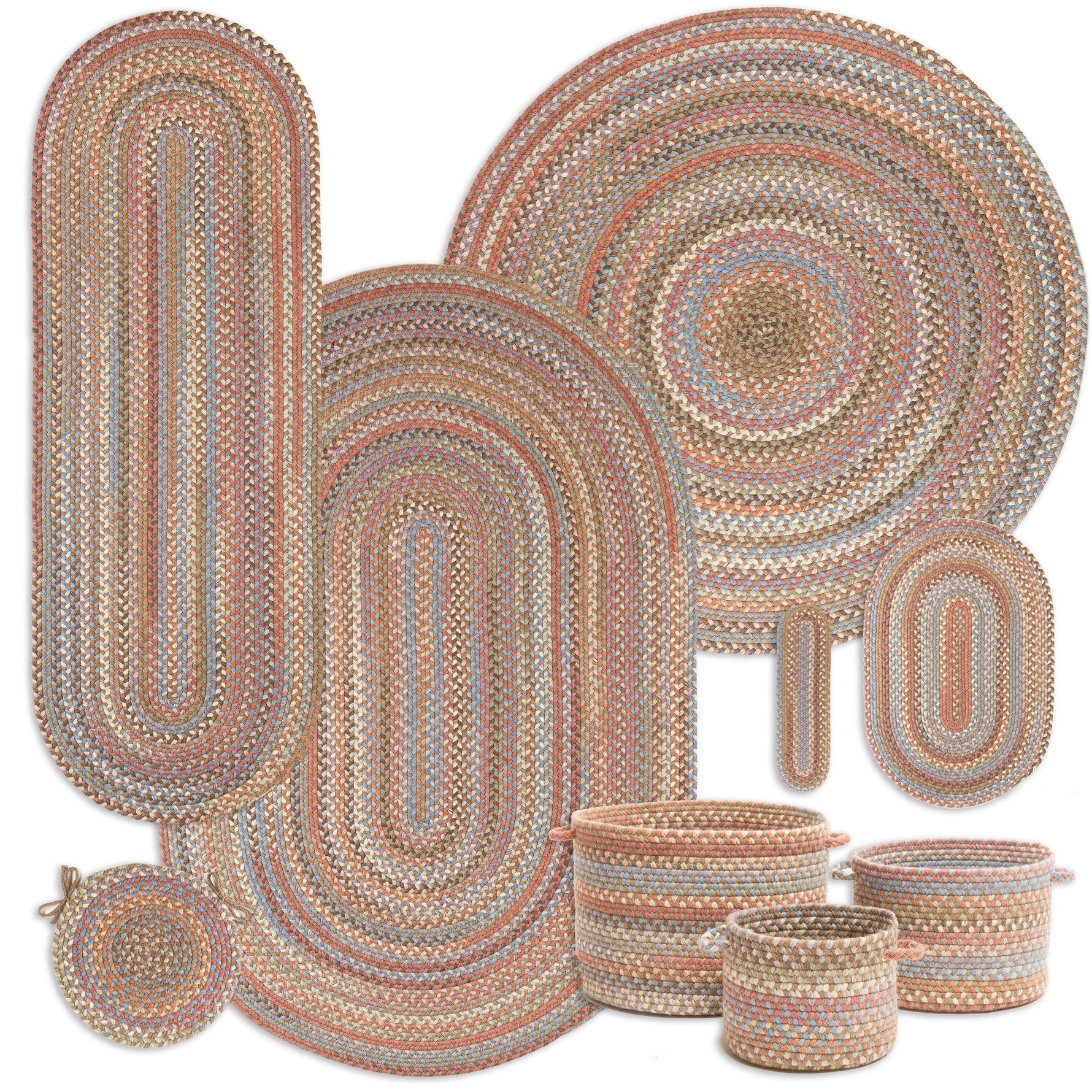 Cherry Hill Premium Braided Wool Rug - Mocha Brown