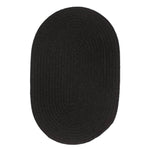 Pura Solid Soft Wool Braided Rug - Black