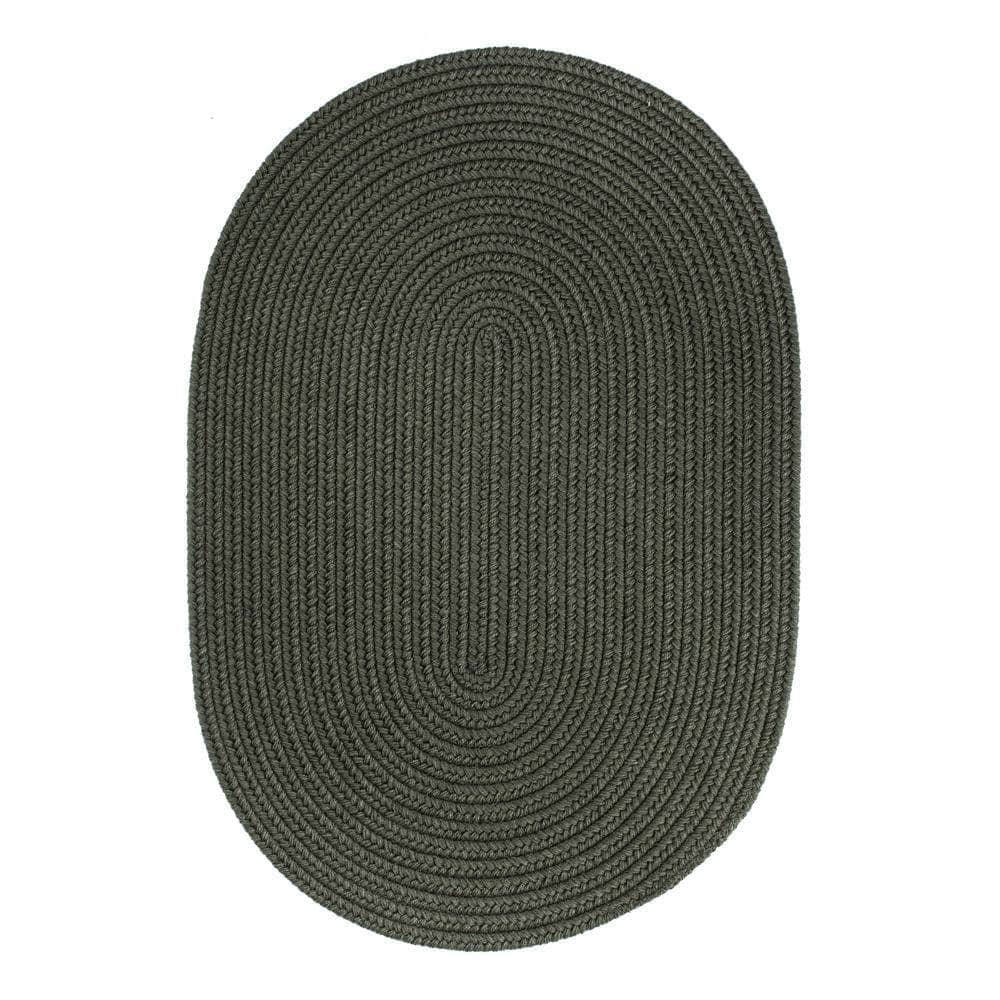 Pura Solid Soft Wool Braided Rug - Dark Sage
