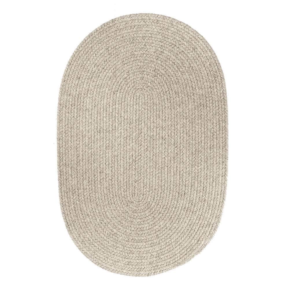 Pura Solid Soft Wool Braided Rug - Light Grey