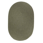 Pura Solid Soft Wool Braided Rug - Moss Green