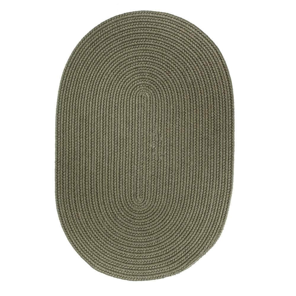 Pura Solid Soft Wool Braided Rug - Moss Green