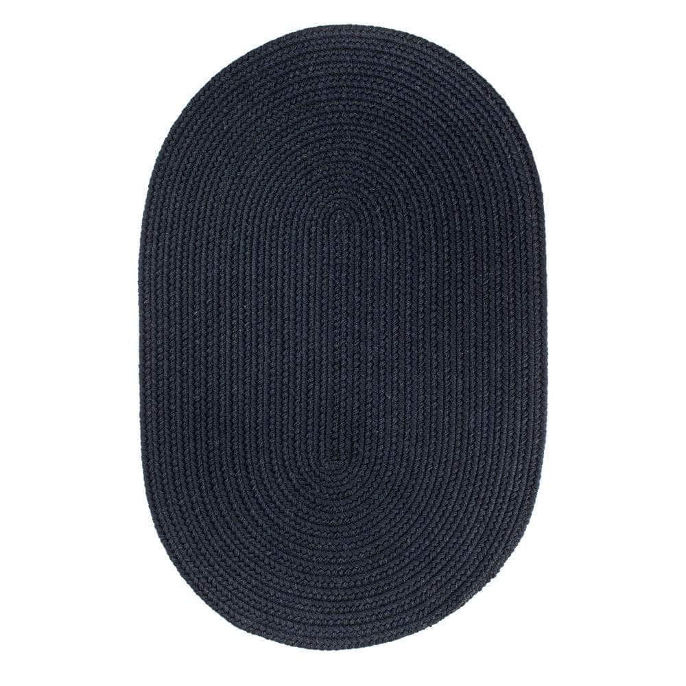 Pura Solid Soft Wool Braided Rug - Navy