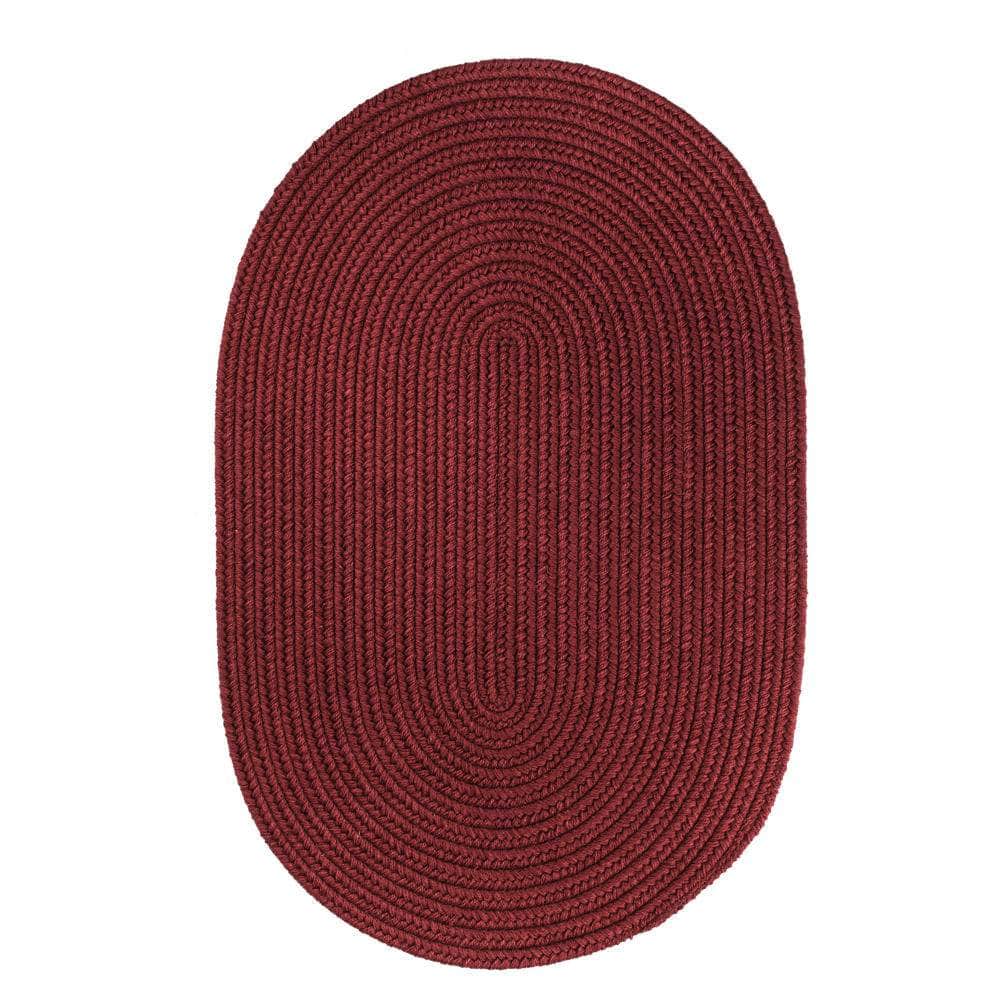 Pura Solid Soft Wool Braided Rug - Red Wine