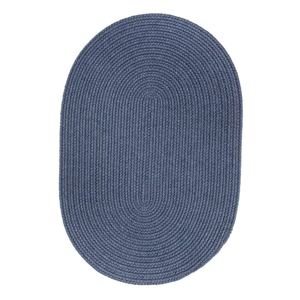 Pura Solid Soft Wool Braided Rug - Sailor Blue