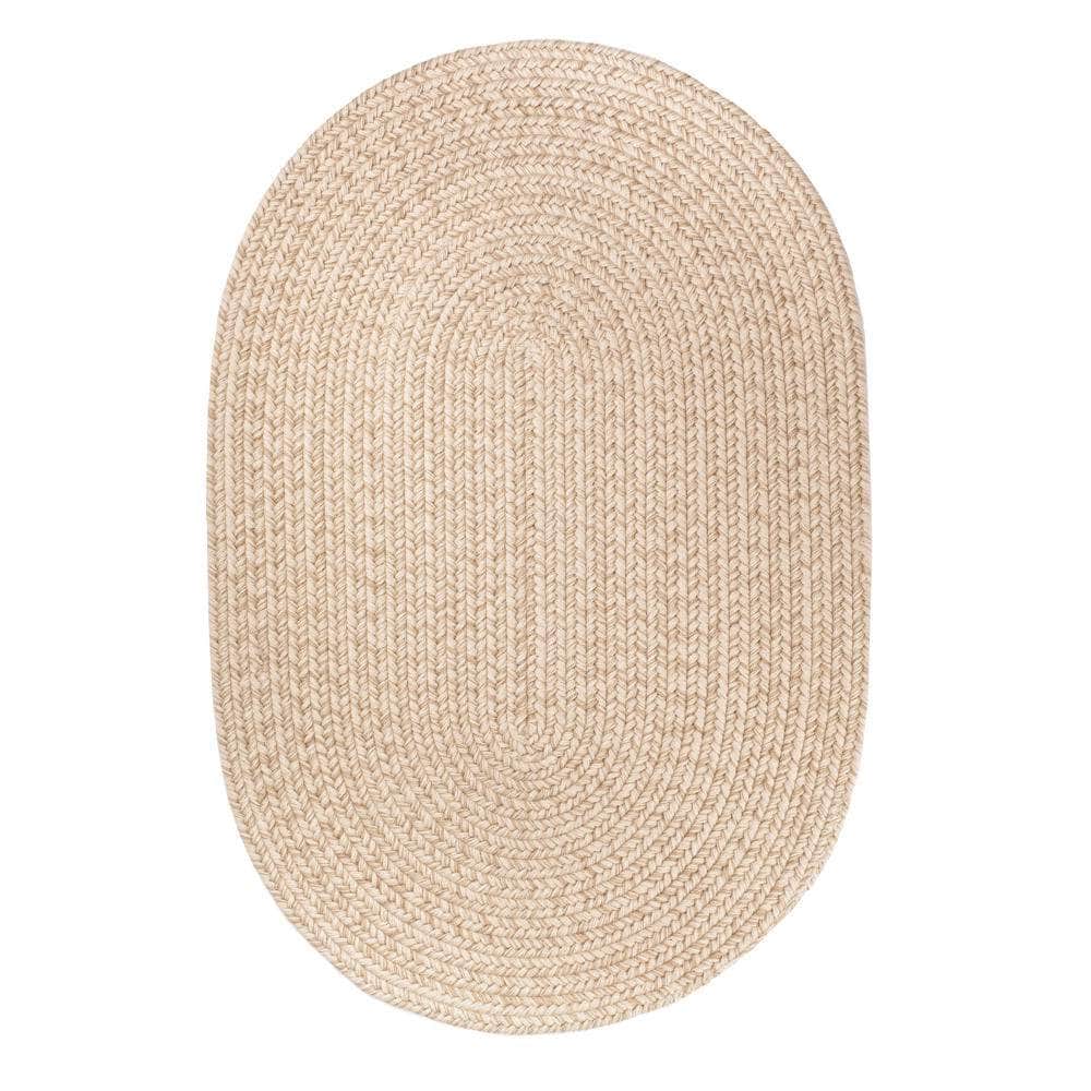 Pura Solid Soft Wool Braided Rug - Sand