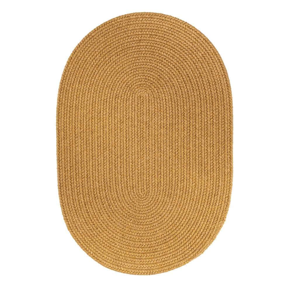 Pura Solid Soft Wool Braided Rug - Vintage Gold