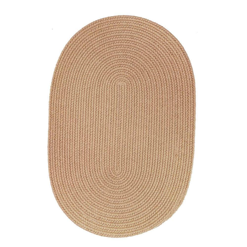 Pura Solid Soft Wool Braided Rug - Wheat