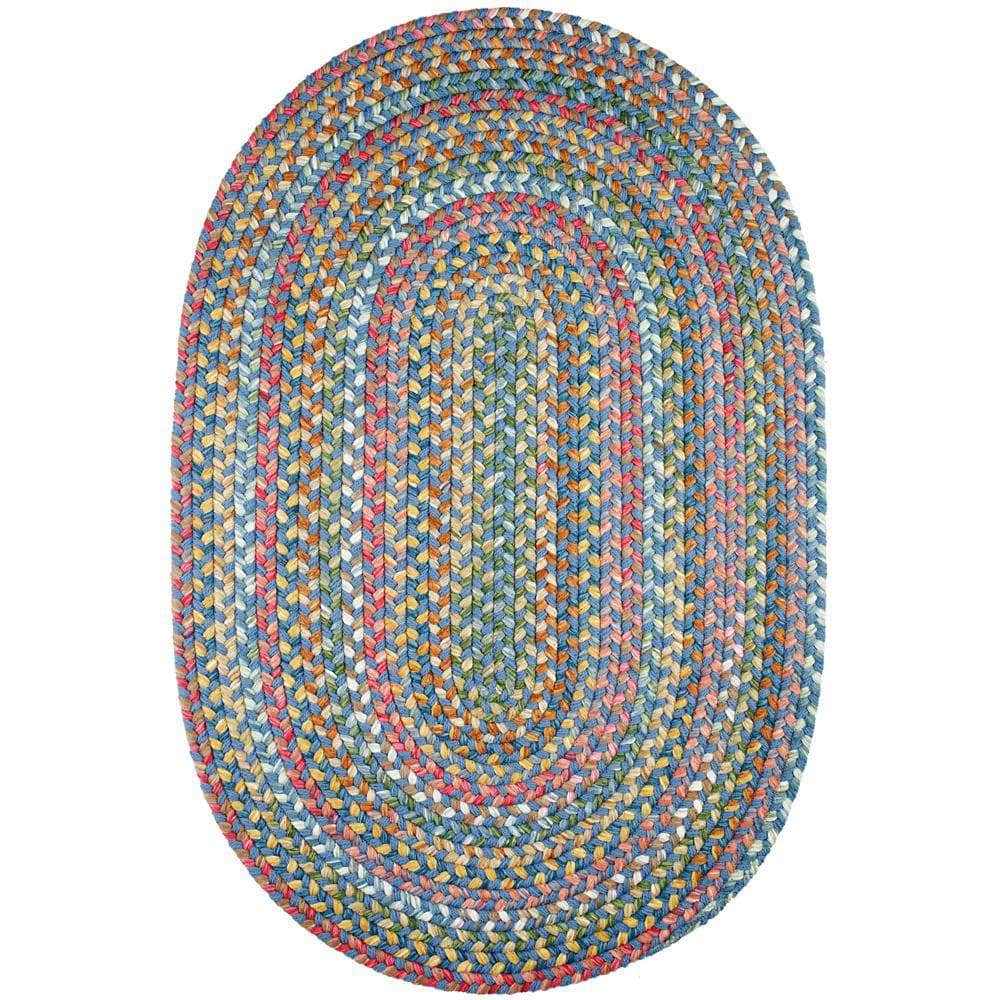 Gemstone Rug Gemstone Sapphire Blue Braided Kitchen Rug - Patio / Porch Area Rug