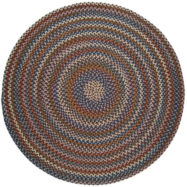 Walnut Brown Tribeca braided wool round rug, handmade in USA