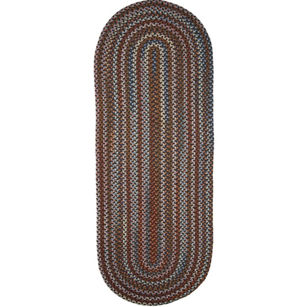 Walnut Brown Tribeca braided wool runner rug, handmade in USA