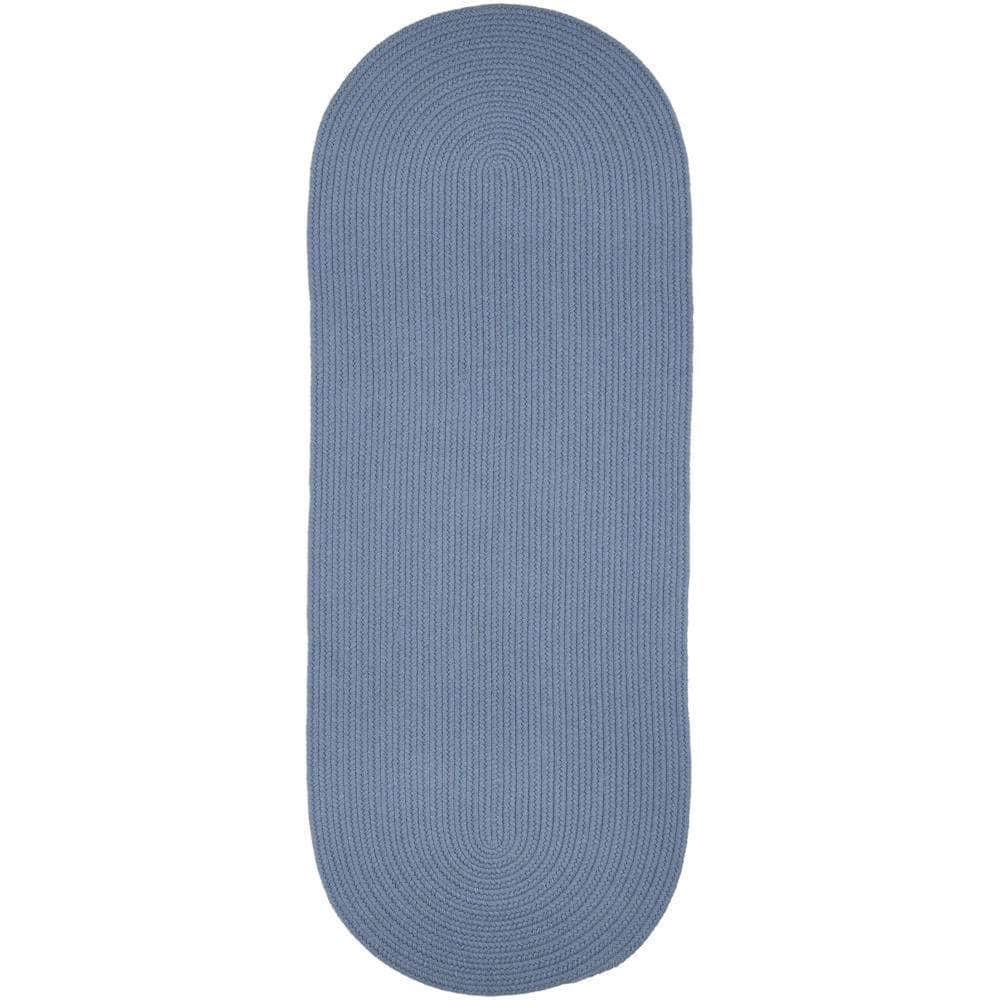Pura Solid Soft Wool Braided Rug - Bonnet Blue