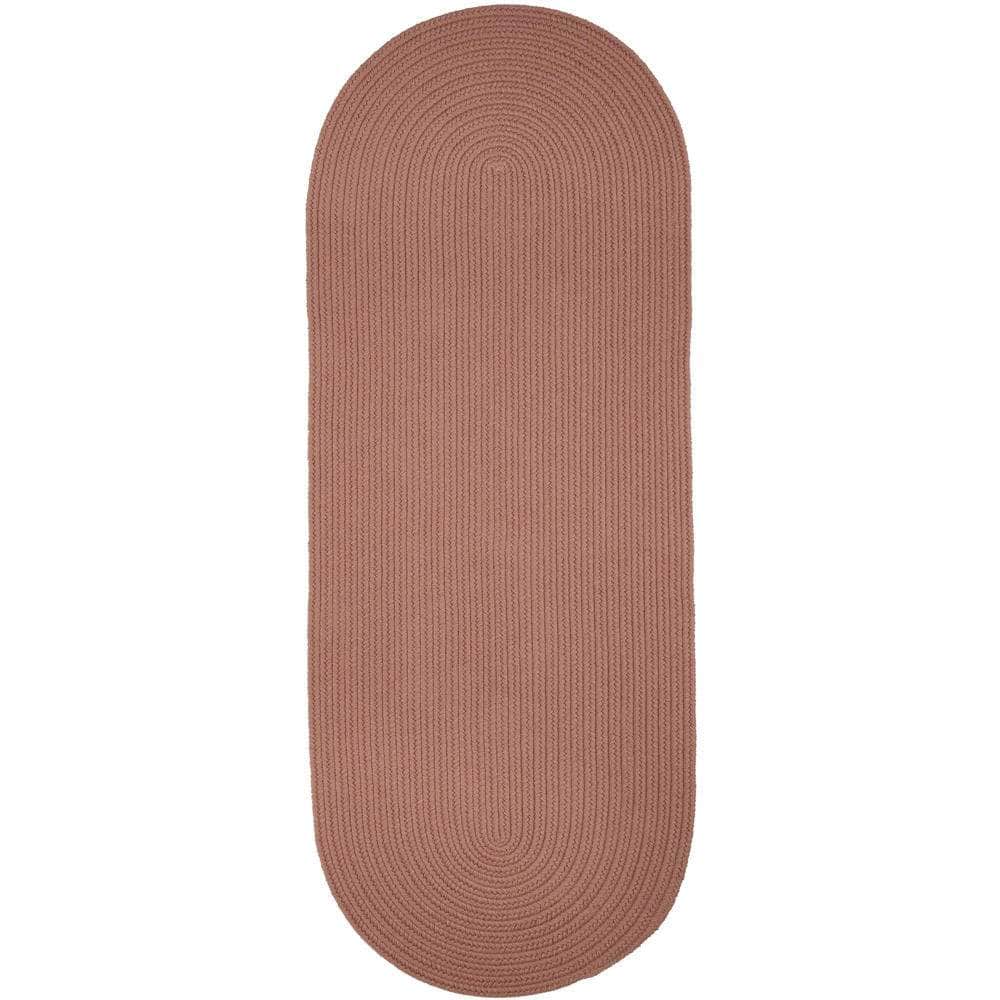 Pura Solid Soft Wool Braided Rug - Old Rose