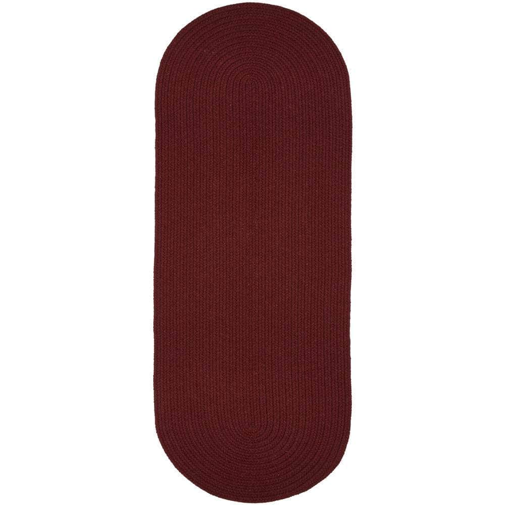 Pura Solid Soft Wool Braided Rug - Red Wine