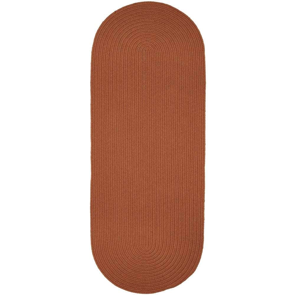 Pura Solid Soft Wool Braided Rug - Terra Cotta