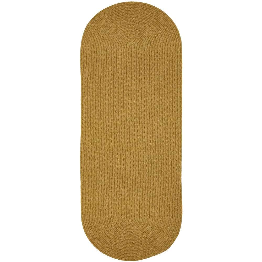 Pura Solid Soft Wool Braided Rug - Vintage Gold
