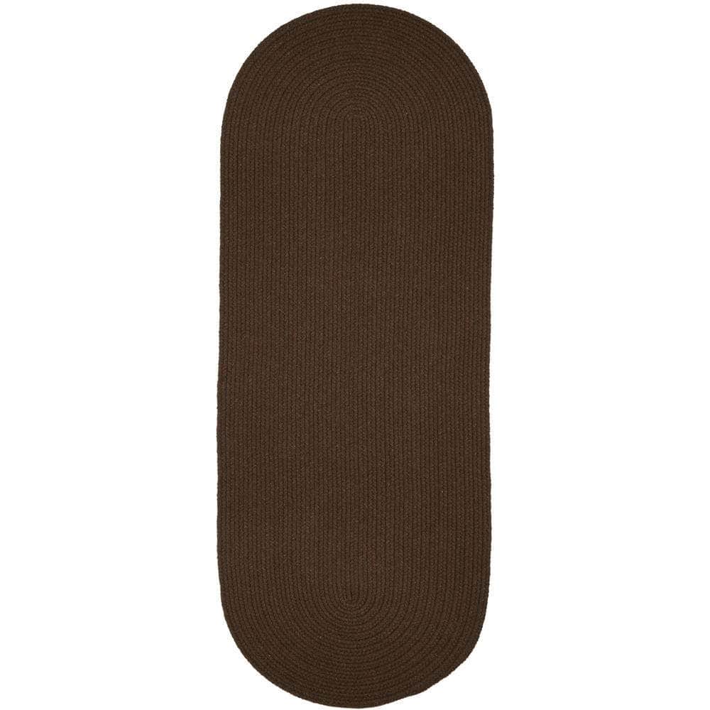 Pura Solid Soft Wool Braided Rug - Walnut
