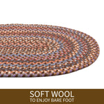 Walnut Brown Braided Wool Rug - Premium Quality - Handmade in USA