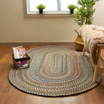 Roxbury Braided Rug for Indoor / Outdoor Use - Great for Kitchens, Patio or Deck - Soft Stain Resistant Yarn -Spruce Green
