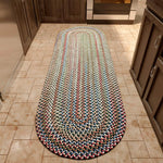 Roxbury Braided Rug for Indoor / Outdoor Use - Great for Kitchens, Patio or Deck - Soft Stain Resistant Yarn -Spruce Green