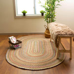 Roxbury Braided Rug for Indoor / Outdoor Use - Great for Kitchens, Patio or Deck - Soft Stain Resistant Yarn -Straw Beige