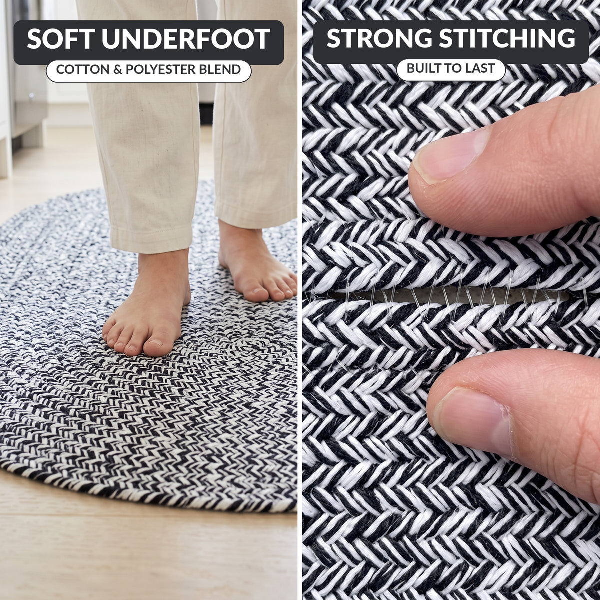 Rustica braided rug - soft underfoot, strong stitching