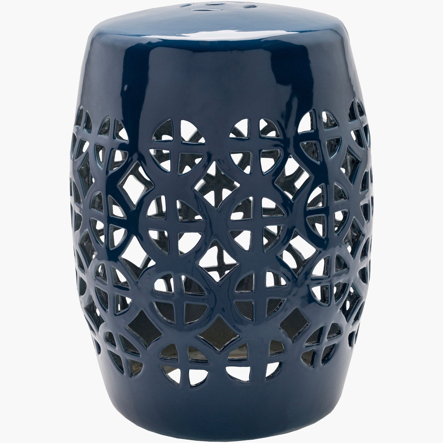 Ridgeway Garden Stool in Navy & Blue