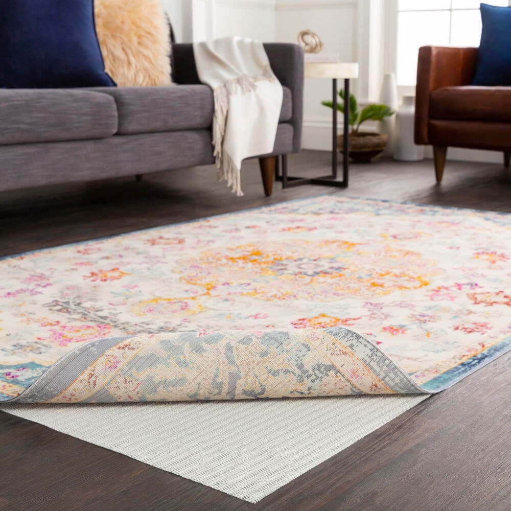 Secure Grip rug pad under an area rug in a living room
