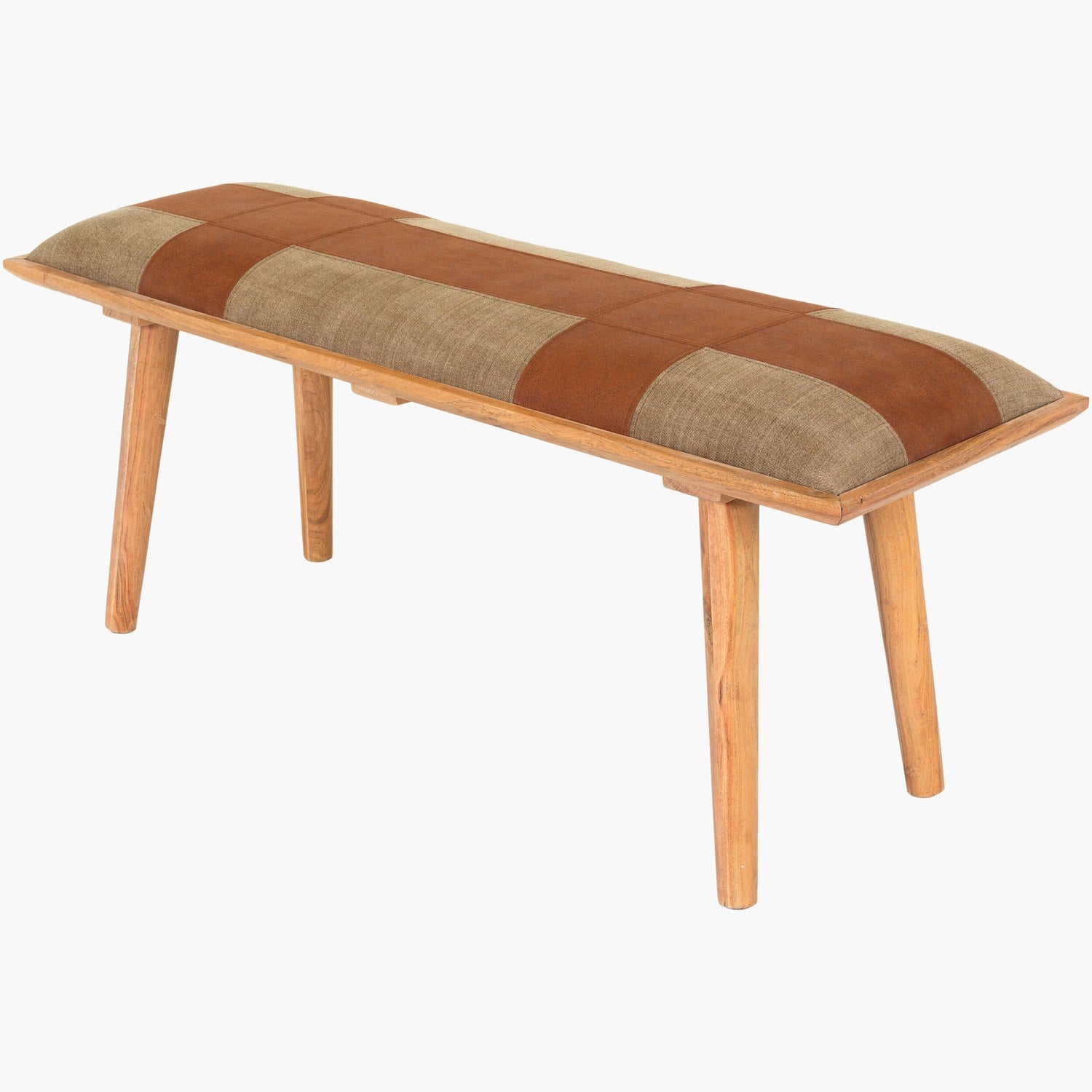 Sacsha Bench in Light Beige & Brown