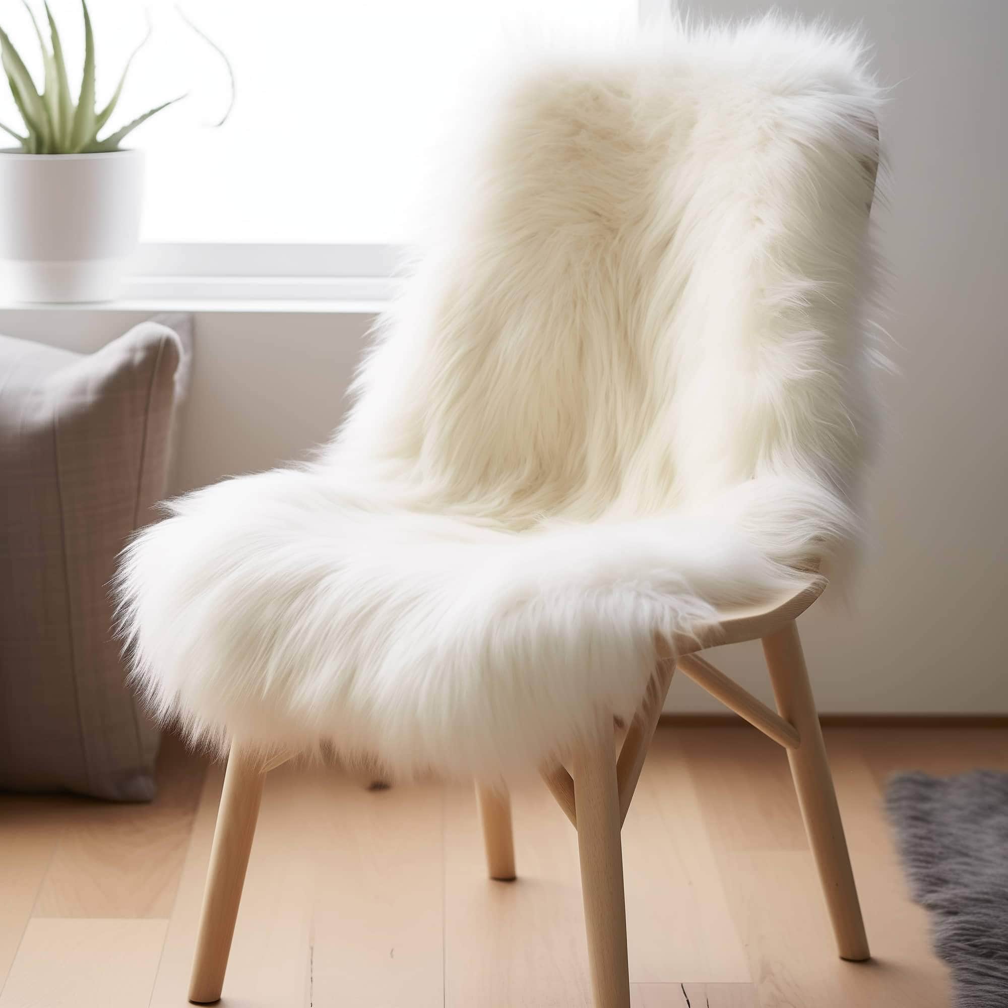Natural Sheepskin Rug Shearling Fur Pelt #size_2' x 3'