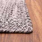 Black & White Braided Farmhouse Hand Spun Cotton Rug
