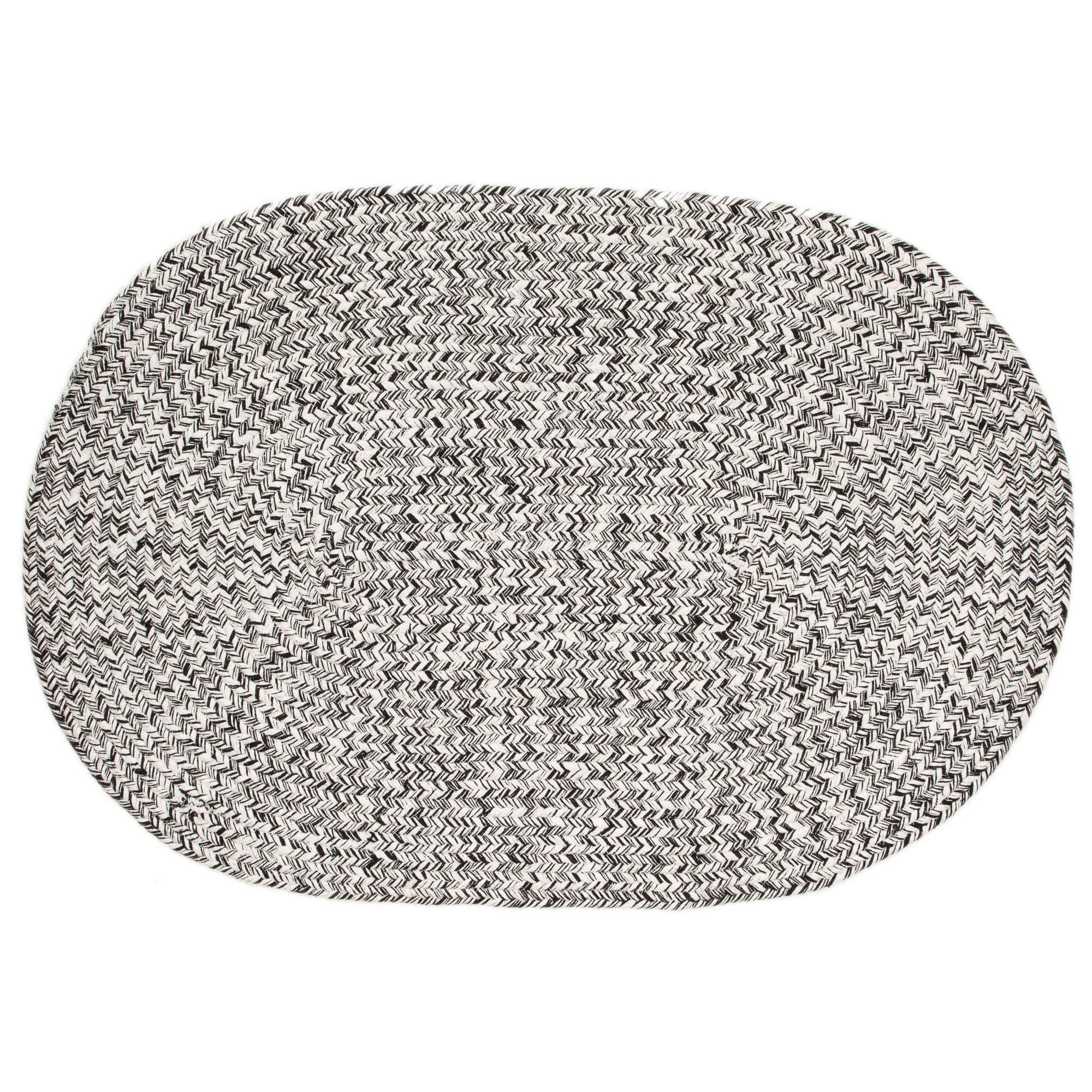 Black & White Braided Farmhouse Hand Spun Cotton Rug