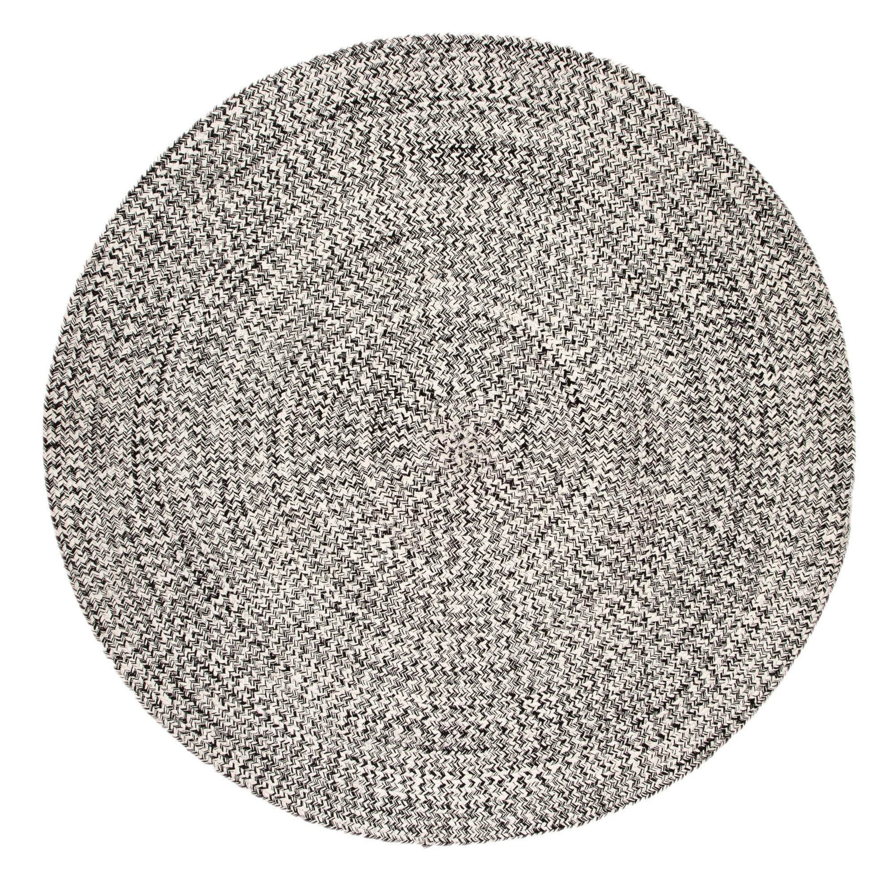 Black & White Braided Farmhouse Hand Spun Cotton Rug