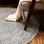 Black & White Braided Farmhouse Hand Spun Cotton Rug