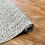 Black & White Braided Farmhouse Hand Spun Cotton Rug