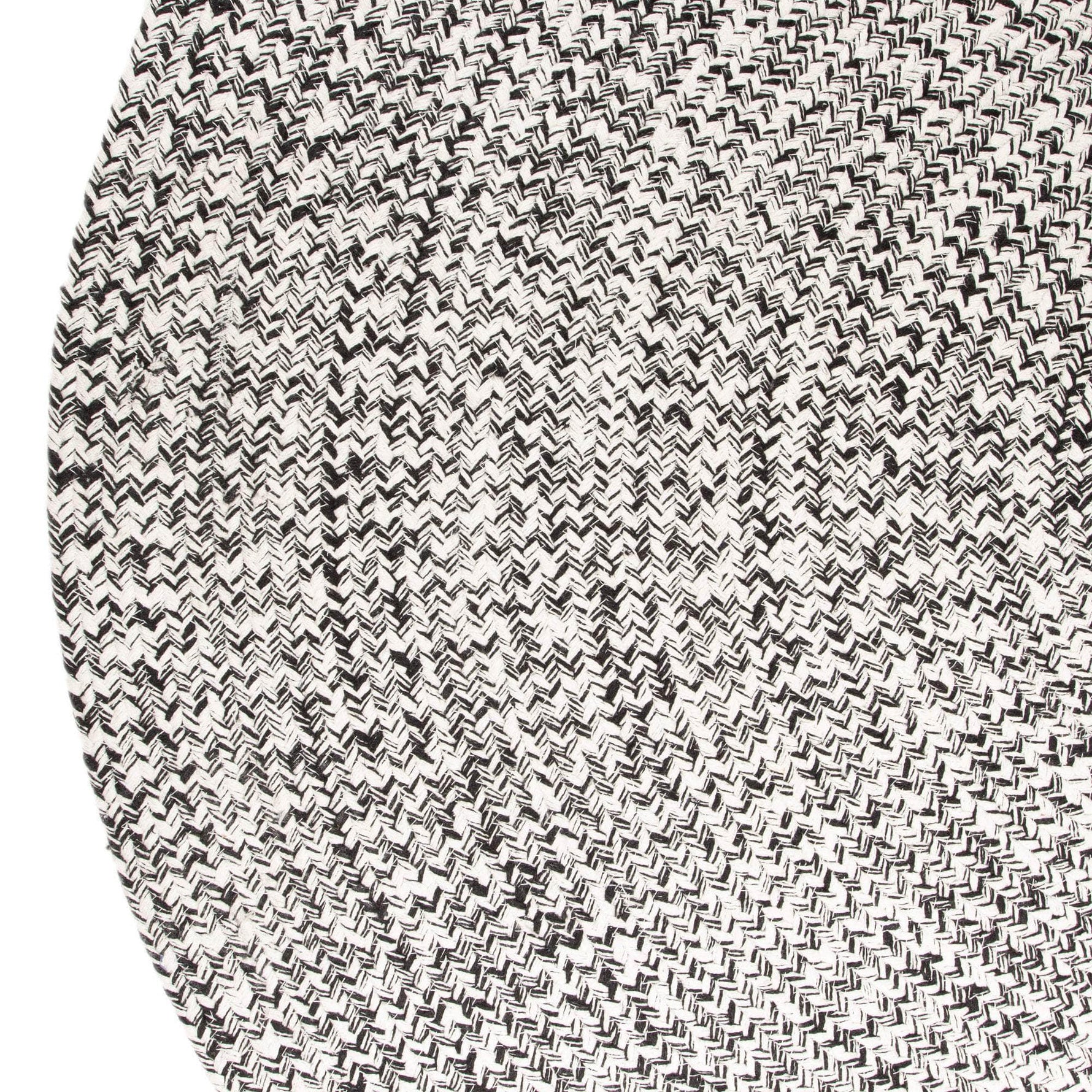 Black & White Braided Farmhouse Hand Spun Cotton Rug