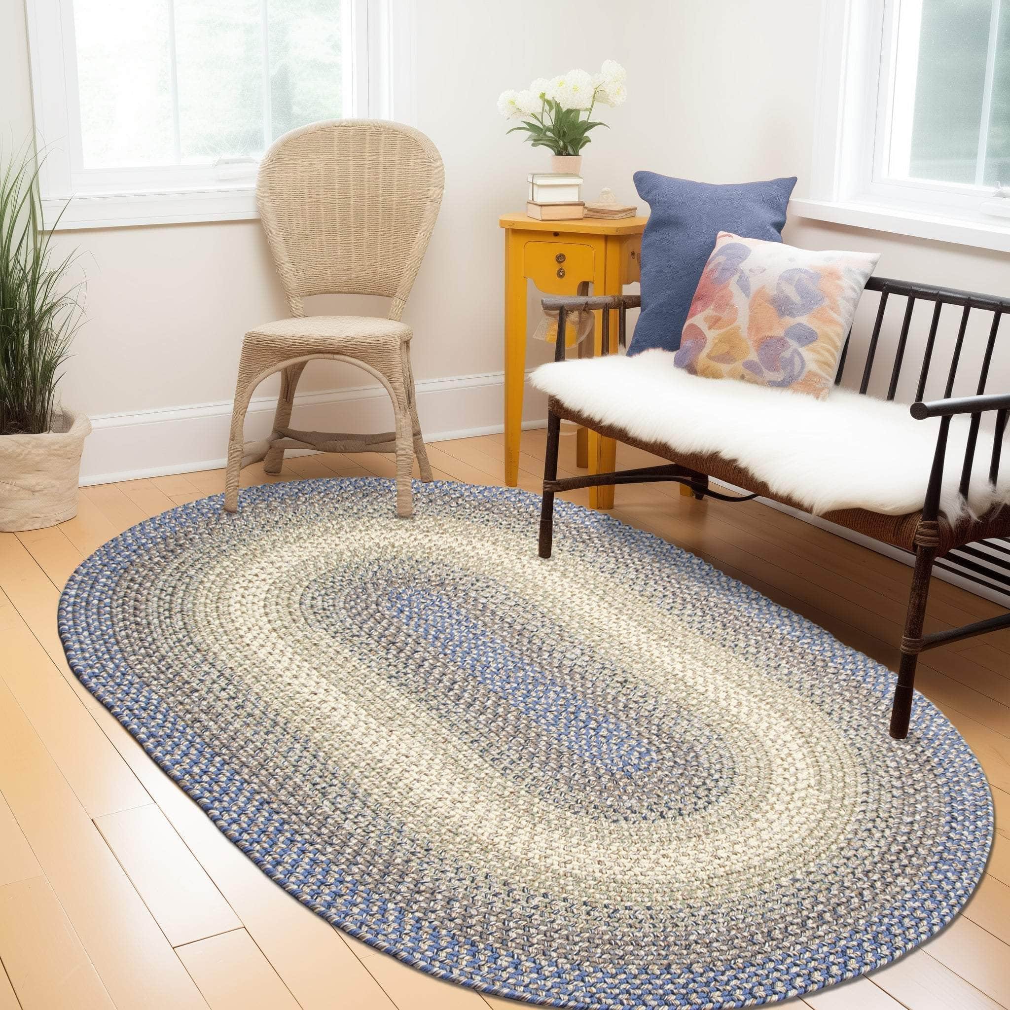 Ridgewood Indoor Outdoor Braided Rug #color_Blue