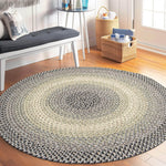 Gray/Black Braided Rug for Farmhouse Kitchens, Living Rooms & Interior Spaces - Made in USA - Premium Quality