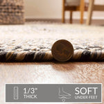 Gray/Black Braided Rug for Farmhouse Kitchens, Living Rooms & Interior Spaces - Made in USA - Premium Quality