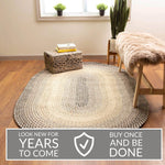 Gray/Black Braided Rug for Farmhouse Kitchens, Living Rooms & Interior Spaces - Made in USA - Premium Quality