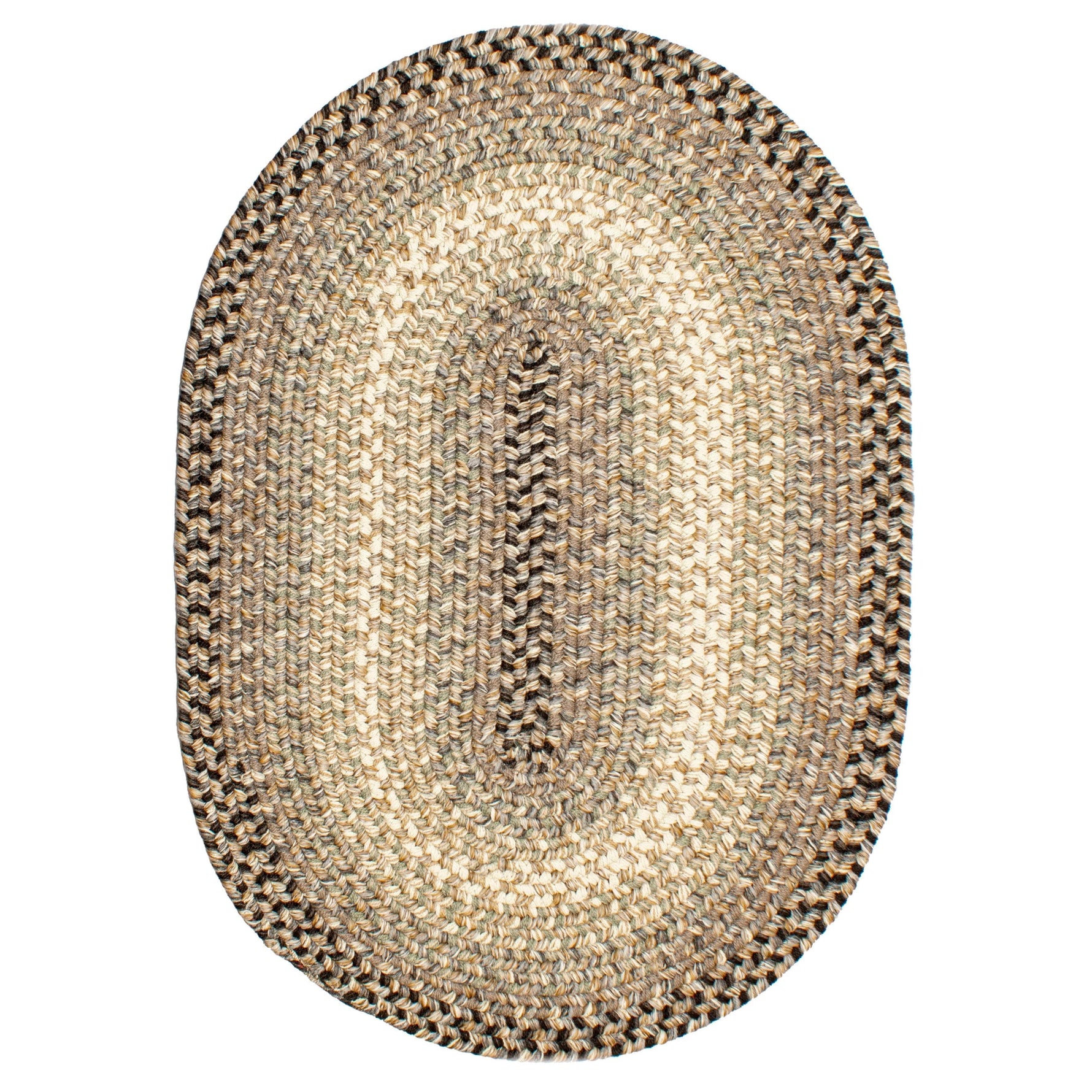 Gray/Black Braided Rug for Farmhouse Kitchens, Living Rooms & Interior Spaces - Made in USA - Premium Quality