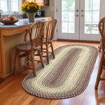 Burgundy Braided Rug for Farmhouse Kitchens, Living Rooms & Interior Spaces - Made in USA - Premium Quality