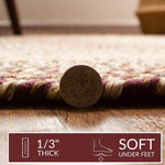 Burgundy Braided Rug for Farmhouse Kitchens, Living Rooms & Interior Spaces - Made in USA - Premium Quality