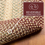 Burgundy Braided Rug for Farmhouse Kitchens, Living Rooms & Interior Spaces - Made in USA - Premium Quality