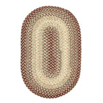 Burgundy Braided Rug for Farmhouse Kitchens, Living Rooms & Interior Spaces - Made in USA - Premium Quality