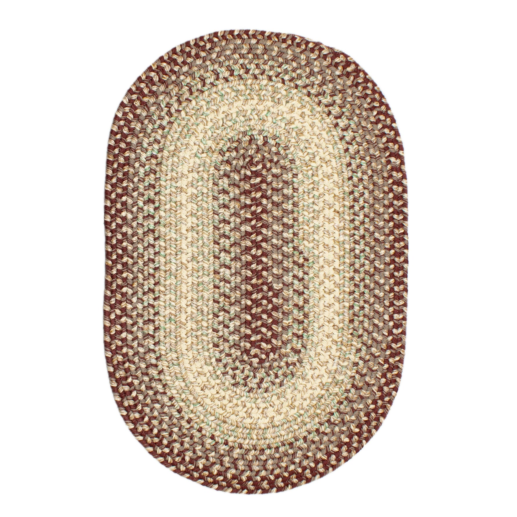 Burgundy Braided Rug for Farmhouse Kitchens, Living Rooms & Interior Spaces - Made in USA - Premium Quality