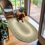 Green Braided Rug for Farmhouse Kitchens, Living Rooms & Interior Spaces - Made in USA - Premium Quality Ridgewood