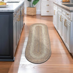 Taupe/Neutral Braided Rug for Farmhouse Kitchens, Living Rooms & Interior Spaces - Made in USA - Premium Quality