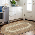 Taupe/Neutral Braided Rug for Farmhouse Kitchens, Living Rooms & Interior Spaces - Made in USA - Premium Quality