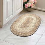 Taupe/Neutral Braided Rug for Farmhouse Kitchens, Living Rooms & Interior Spaces - Made in USA - Premium Quality